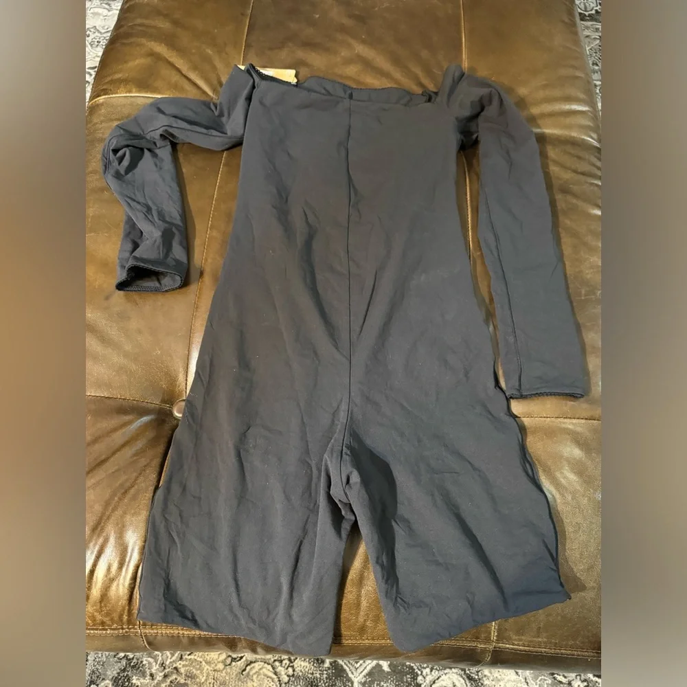 SKIMS Off-Shoulder Black Bodysuit - Picture 6 of 9